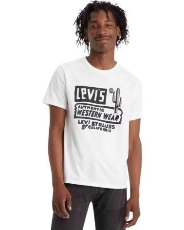 LEVIS LEVI´S MEN´S SHORT SLEEVE T-SHIRT WITH WESTERN PRINT BLANCO
