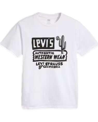 LEVIS LEVI´S MEN´S SHORT SLEEVE T-SHIRT WITH WESTERN PRINT BLANCO
