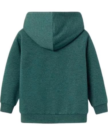 NAME IT FELPA CON ZIP "BORN WILD" UNISEX PER BAMBINI VERDE VERDE
