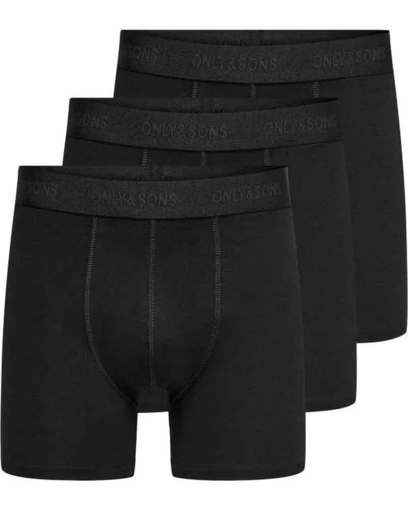 ONLY PACK DE 3 CUECAS BOXER MASCULINAS ONP BY SONS NEGRO