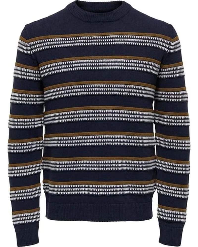 ONLY MAGLIONE A RIGHE DA UOMO ONLY SONS AZUL