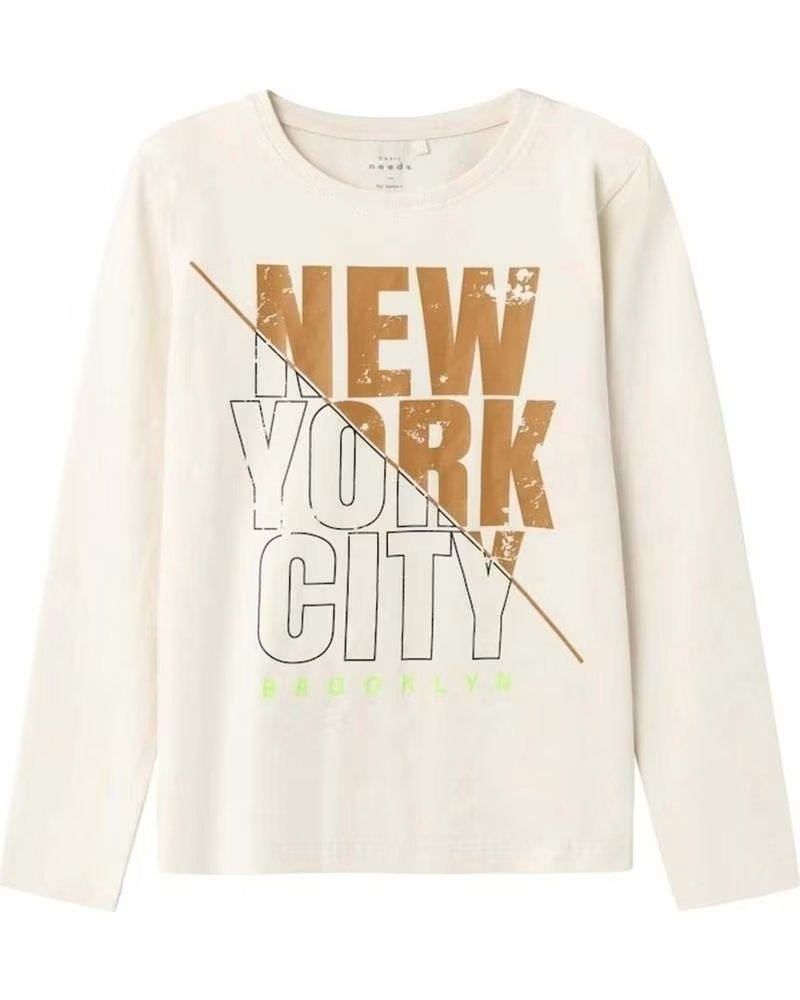 NAME IT SUDADERA UNISEX NAME IT NEW YORK CITY PARA NIÑOS BEIGE BEIGE