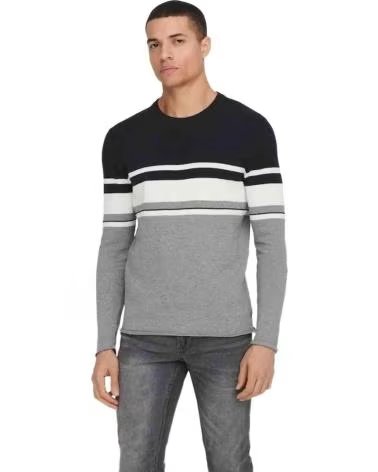 ONLY MAGLIONE DA UOMO IN MAGLIA A BLOCCHI DI COLORE MULTICOLOR