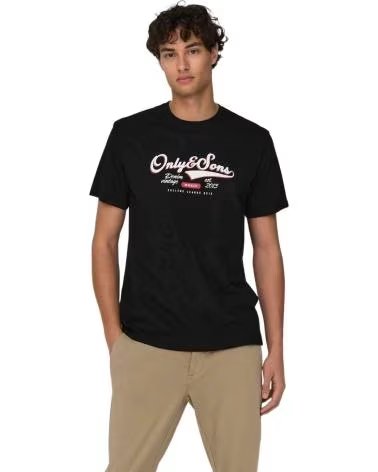 ONLY CAMISETA DE MANGA CORTA ONLY SONS PARA HOMBRE NEGRO
