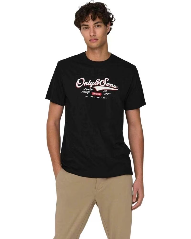 ONLY CAMISETA DE MANGA CORTA ONLY SONS PARA HOMBRE NEGRO