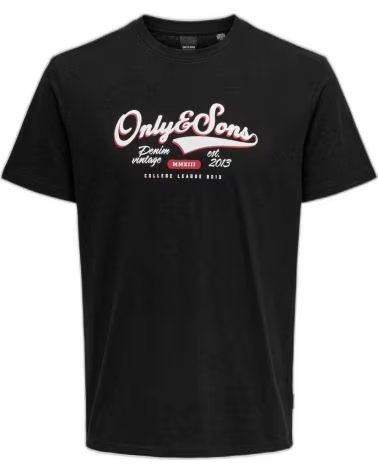 ONLY CAMISETA DE MANGA CORTA ONLY SONS PARA HOMBRE NEGRO