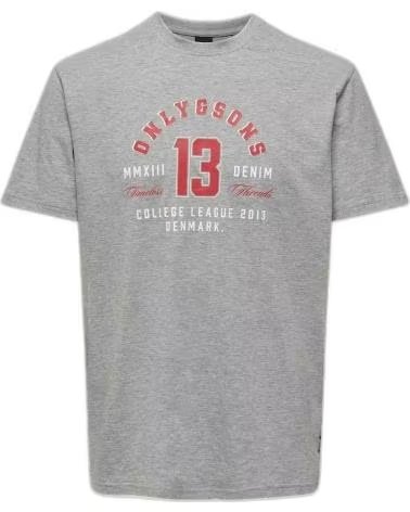 ONLY CAMISETA DE MANGA CORTA SONS EN PARA HOMBRE GRIS
