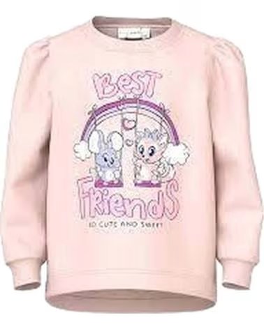 NAME IT FELPA UNISEX NAME IT CON STAMPA BEST FRIENDS PER BAMBINI ROSA