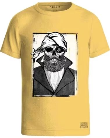 NAME IT NAME IT KURZARM-T-SHIRT FÜR JUNGEN MIT TOTENKOPF-PRINT AMARILLO