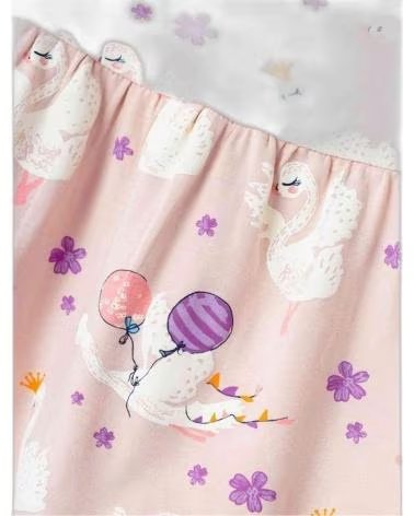 NAME IT NAME IT GIRLS DRESS WITH BALLOON AND SWAN PRINT ROSA