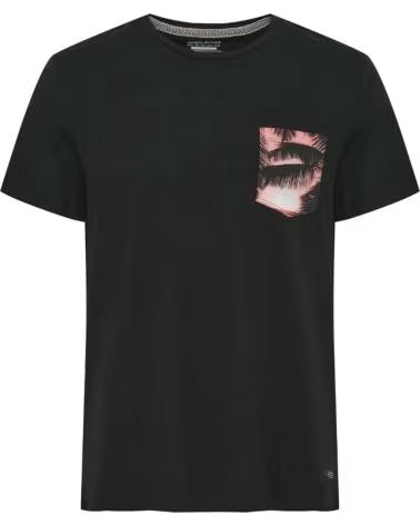 BLEND CAMISETA DE MANGA CORTA CON BOLSILLO ESTAMPADO 876296 NEGRO
