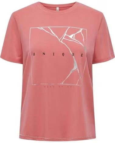 NAME IT KURZARM-T-SHIRT MIT GEOMETRISCHEM PRINT FÜR DAMEN ROSA