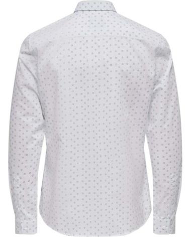 ONLY CAMISA DE MANGA LARGA PARA HOMBRE ONLY SONS CON ESTAMPADO DE CUADROS BLANCO