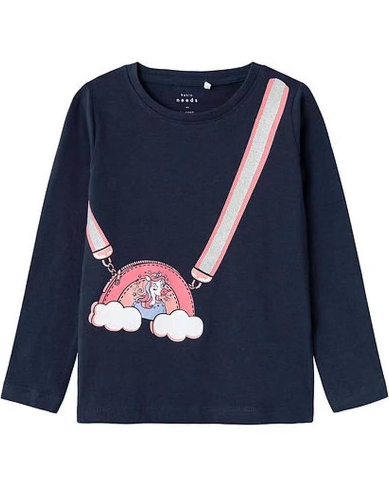 NAME IT LANGARM-SWEATSHIRT MIT EINHORN- UND REGENBOGEN-PRINT AZUL