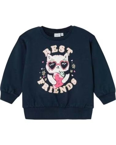 NAME IT "BEST FRIENDS" SWEATSHIRT FOR GIRLS - NAVY BLUE AZUL