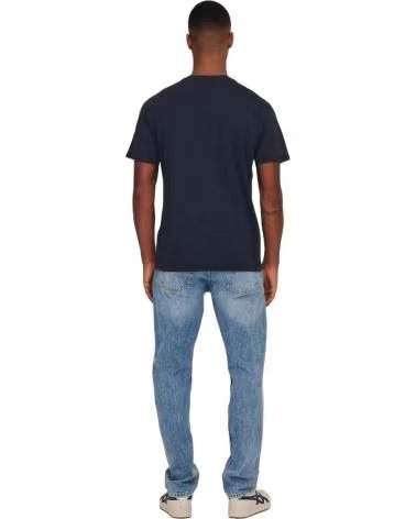 ONLY CAMISETA DE MANGA CORTA ONLY SONS CON ESTAMPADO EN BOLSILLO PARA HOMBRE AZUL