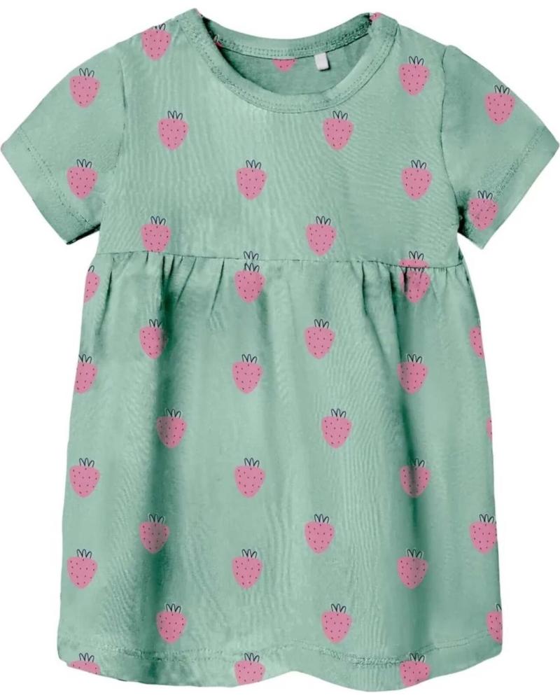 NAME IT VESTIDO VERDE CON ESTAMPADO DE FRESAS PARA NIÑAS NAME IT VERDE