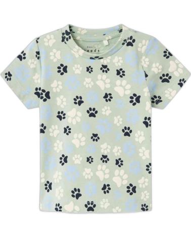 NAME IT CAMISETA DE MANGA CORTA UNISEX CON ESTAMPADO DE HUELLAS VERDE