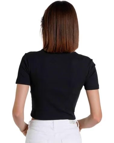 ONLY CAMISETA CROP TOP DE MANGA CORTA PARA MUJER NEGRO