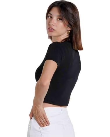 ONLY CAMISETA CROP TOP DE MANGA CORTA PARA MUJER NEGRO