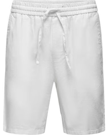 ONLY PANTALONCINO BIANCO IN LINO DA UOMO BLANCO