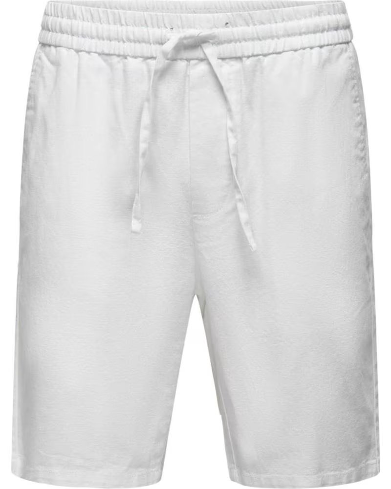 ONLY PANTALONCINO BIANCO IN LINO DA UOMO BLANCO