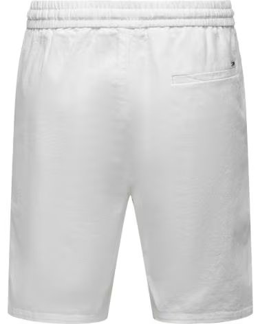ONLY PANTALONCINO BIANCO IN LINO DA UOMO BLANCO