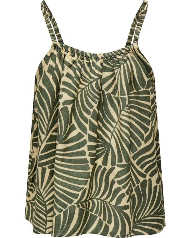 ONLY TOP DE TIRANTES ESTAMPADO TROPICAL VERDE