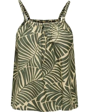 ONLY TOP DE TIRANTES ESTAMPADO TROPICAL VERDE