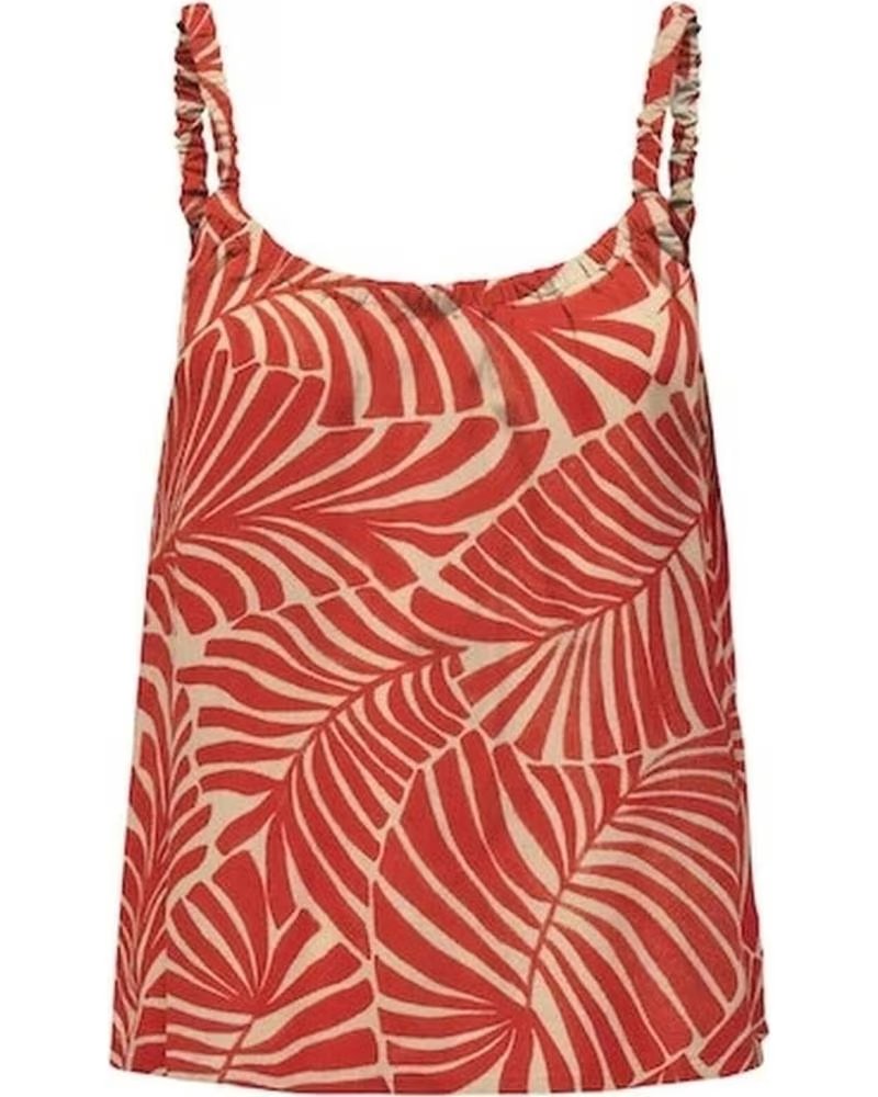 ONLY TOP DE TIRANTES CON ESTAMPADO TROPICAL ROJO