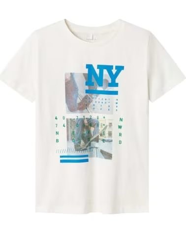 NAME IT CAMISETA DE MANGA CORTA UNISEX CON ESTAMPADO GRÁFICO BLANCO