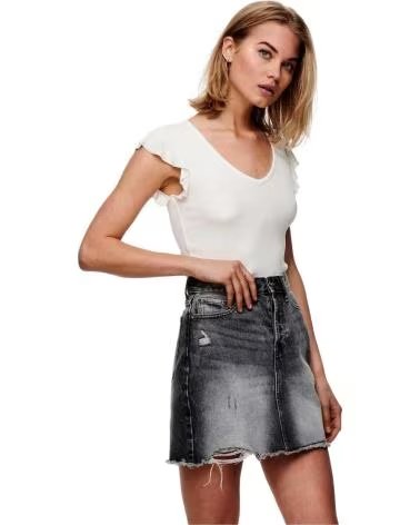 ONLY TOP BLANCO DE MANGA CORTA PARA MUJER BLANCO