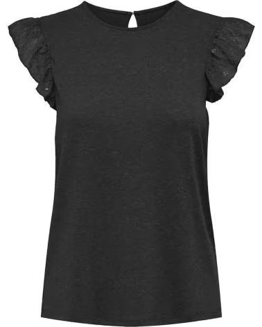 ONLY BLUSA ONLY NERA CON VOLANT DA DONNA NEGRO