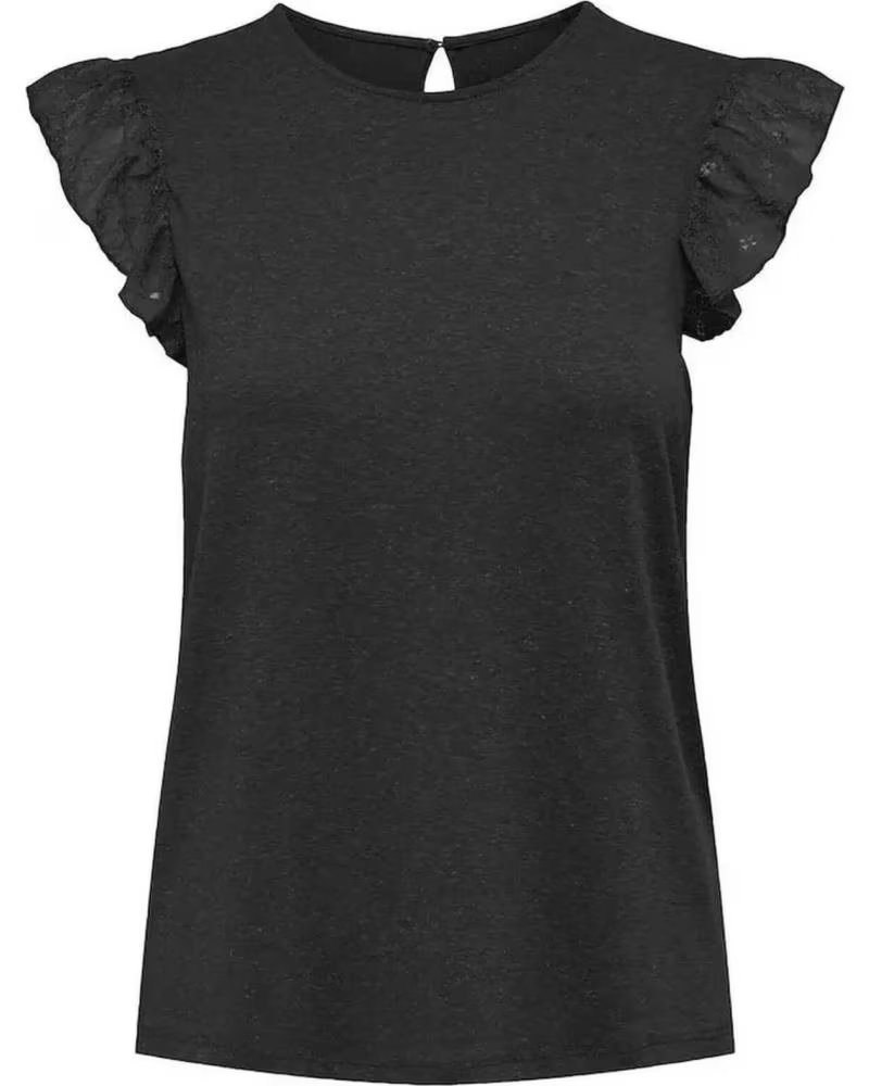 ONLY BLUSA ONLY NERA CON VOLANT DA DONNA NEGRO
