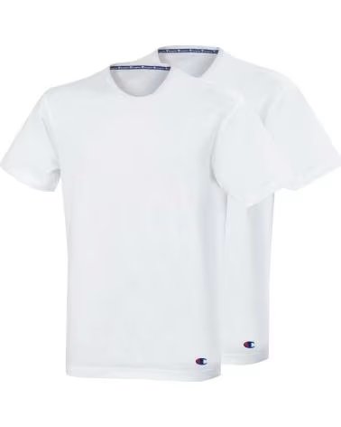 CHAMPION CHAMPION HERREN T-SHIRTS KURZARM 2ER PACK BLANCO