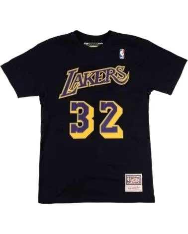 MITCHELL  NESS CAMISETA MASCULINA MITCHELL & NESS LOS ANGELES LAKERS MAGIC JOHNSON #32 PRETA NEGRO