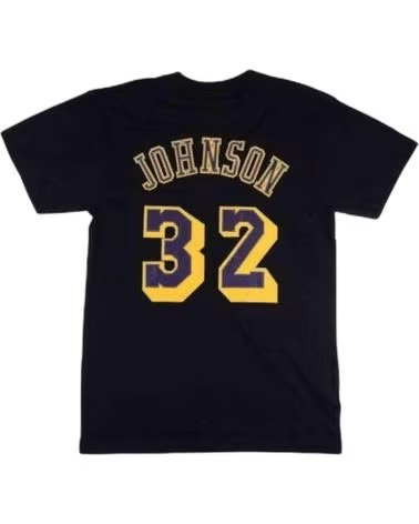 MITCHELL  NESS CAMISETA MASCULINA MITCHELL & NESS LOS ANGELES LAKERS MAGIC JOHNSON #32 PRETA NEGRO