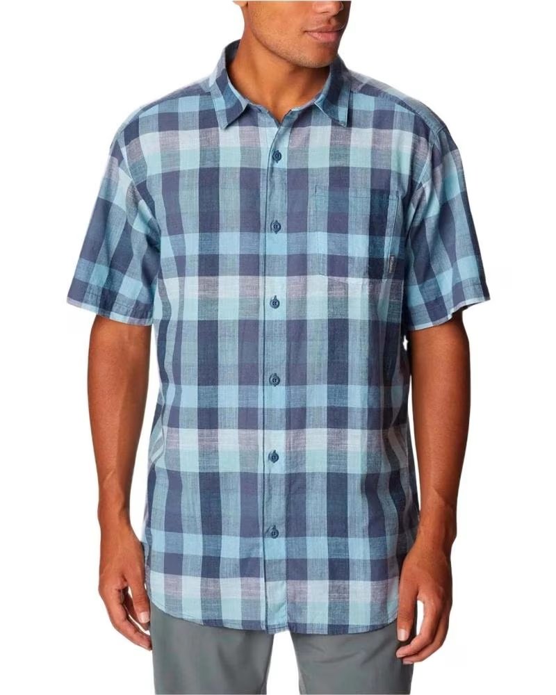 COLUMBIA CAMICIA A QUADRI A MANICHE CORTE COLUMBIA AZUL