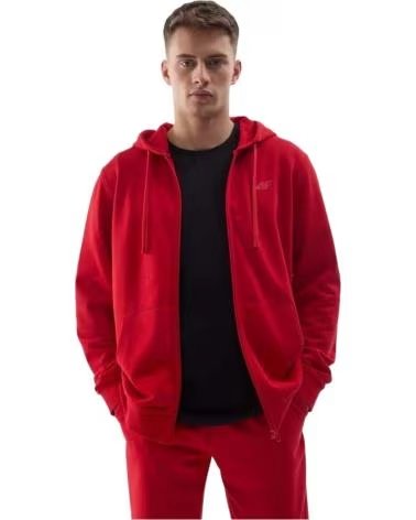 4F SUDADERA CON CAPUCHA EN PARA HOMBRE ROJO