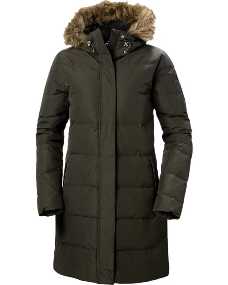 HELLY HANSEN PARKA ACOLCHADA CON CAPUCHA DE PELO HELLY HANSEN VERDE