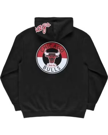 MITCHELL  NESS SUDADERA CON CAPUCHA MITCHELL & NESS CHICAGO BULLS NEGRA PARA HOMBRE NEGRO