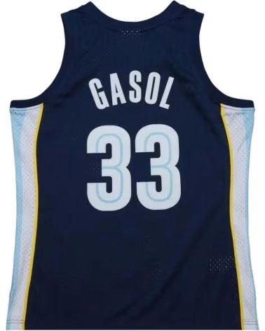 MITCHELL  NESS CAMISA DE BASQUETE MASCULINA MITCHELL & NESS MEMPHIS GRIZZLIES #33 GASOL AZUL