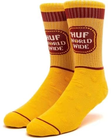 HUF HUF "WORLD WIDE" SOCKEN UNISEX GELB AMARILLO