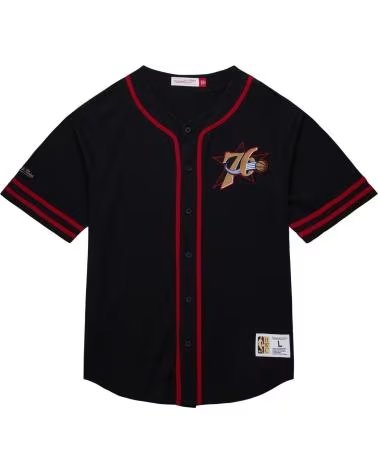 MITCHELL  NESS CAMICIA DA BASEBALL MITCHELL & NESS UOMO NERA NEGRO