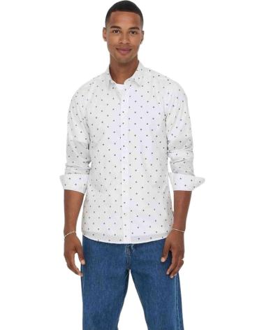ONLY CAMISA DE HOMBRE ONLY SONS CON ESTAMPADO BLANCO
