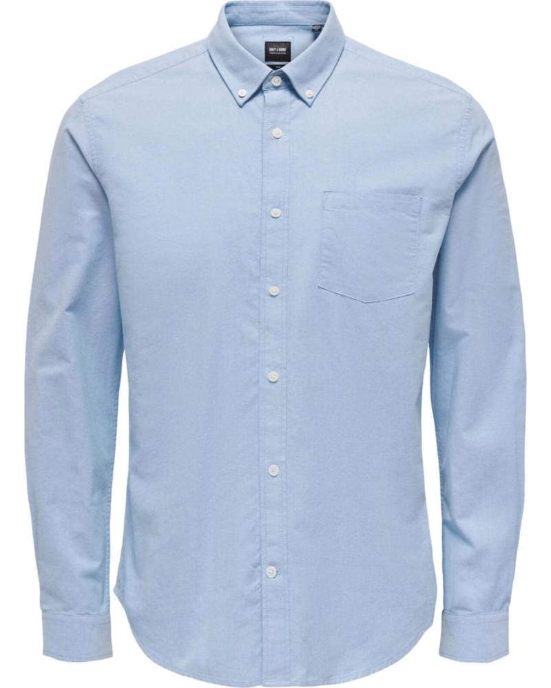 ONLY CAMISA DE MANGA LARGA ONLY & SONS PARA HOMBRE AZUL