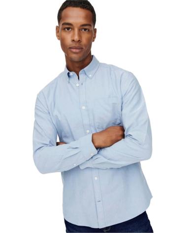 ONLY CAMISA DE MANGA LARGA ONLY & SONS PARA HOMBRE AZUL