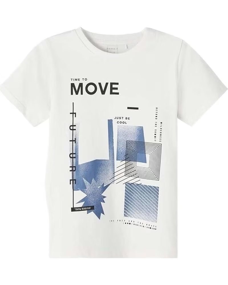 NAME IT UNISEX KIDS "MOVE" SHORT SLEEVE T-SHIRT BLANCO