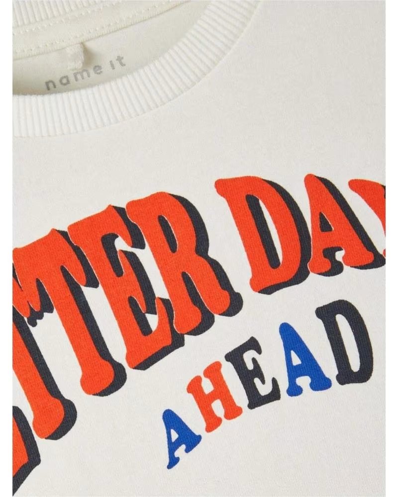 NAME IT SUDADERA UNISEX INFANTIL "BETTER DAYS AHEAD" BLANCA BLANCO