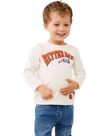 NAME IT SUDADERA UNISEX INFANTIL "BETTER DAYS AHEAD" BLANCA BLANCO